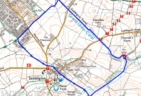Walk route over the tunnel