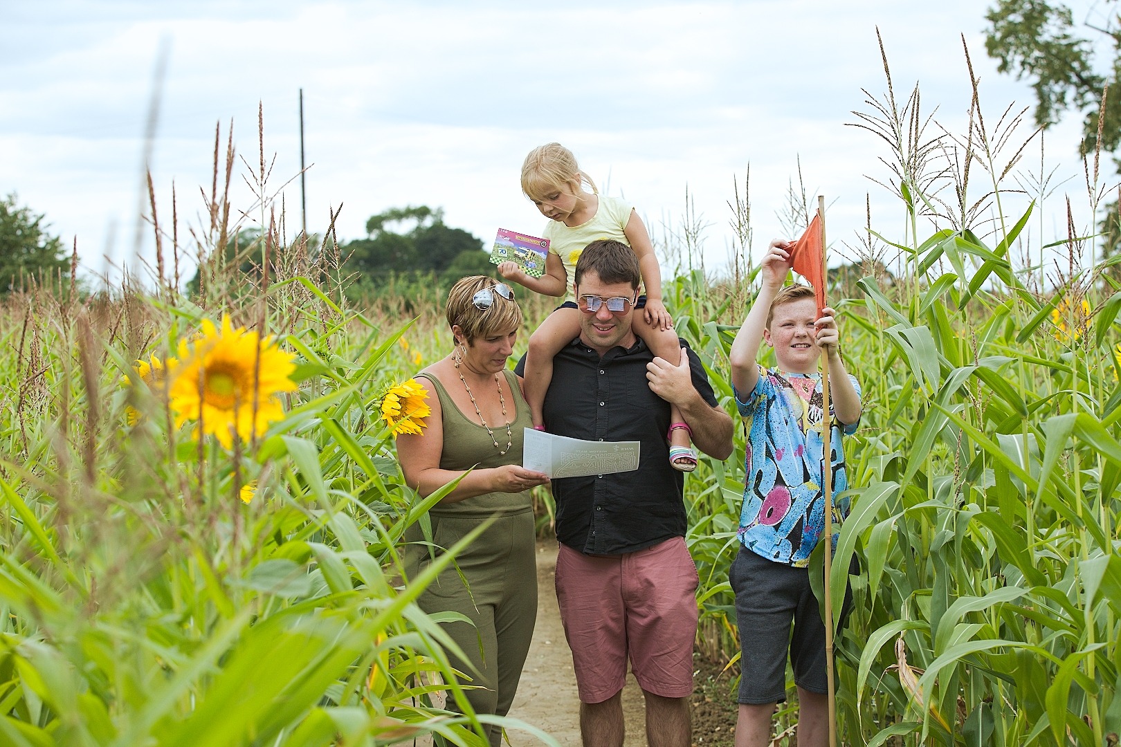 Family getting lost in the maze